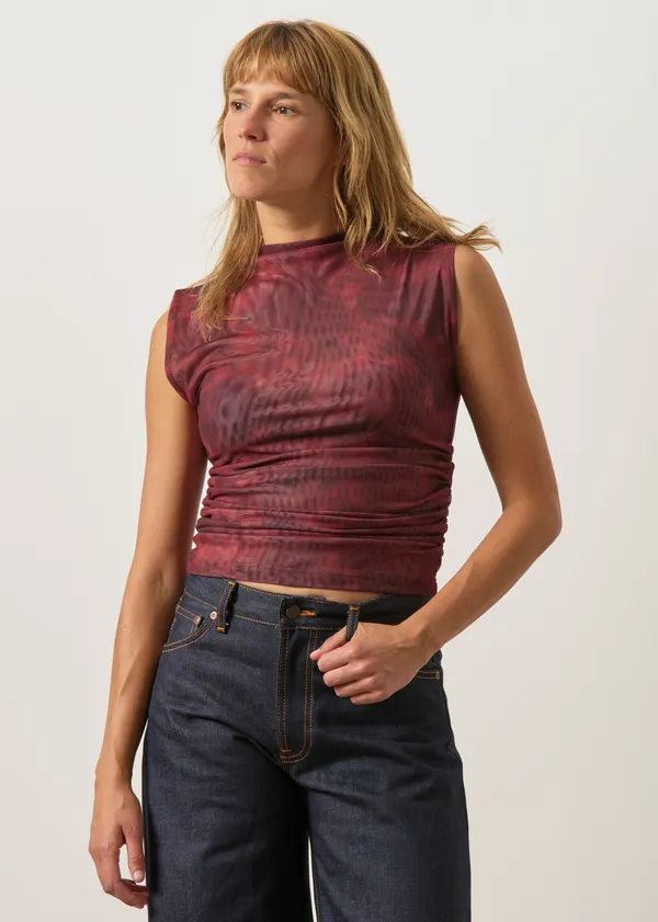 Top en matière recyclée | rouge "Laguna - carmine-curl", Jan'n June