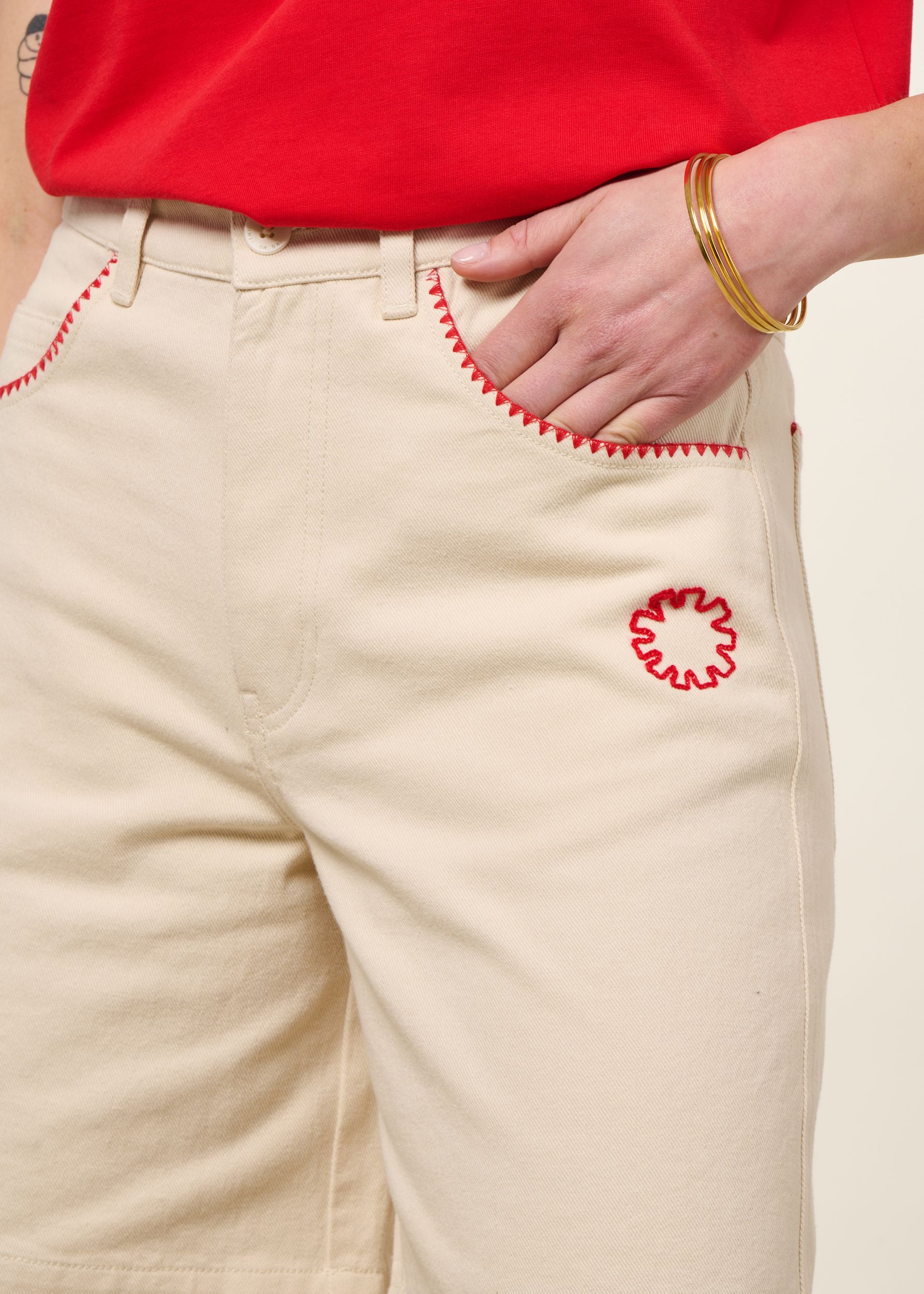 Shorts aus Bio-Baumwolle | Ecru "pannacota luisa shorts", Thinking Mu, Foto 2