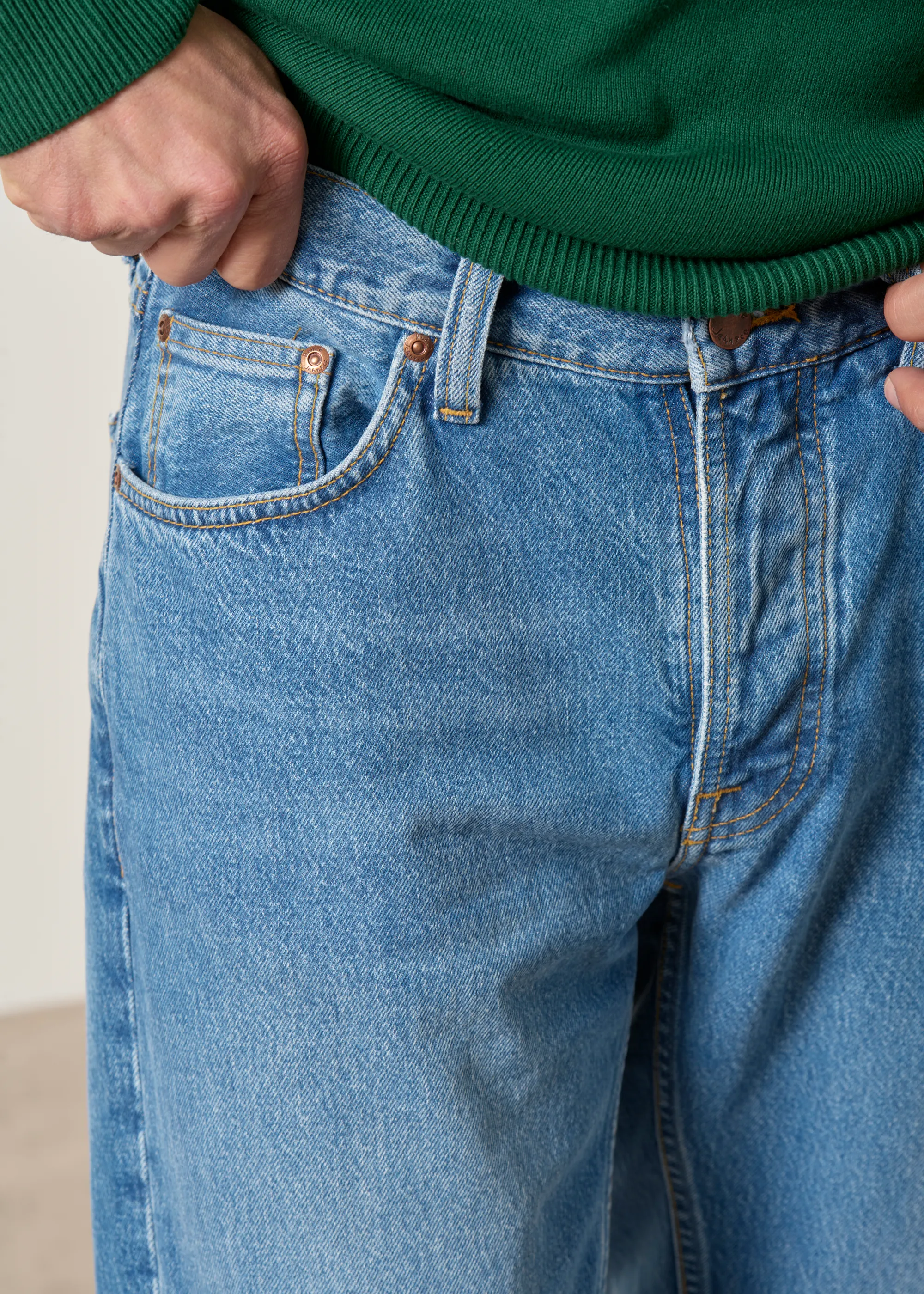 Jean droit large en coton bio | bleu délavé "rad rufus indigo blues", Nudie Jeans, photo 4