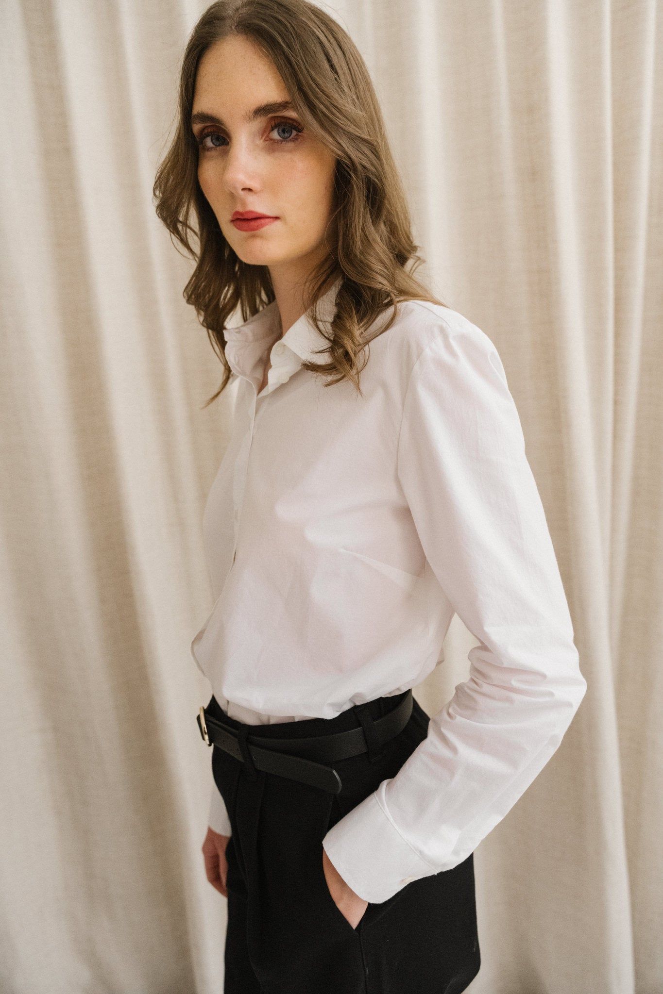 Chemise en coton bio | blanc "louilaa - white", Armedangels, photo 3