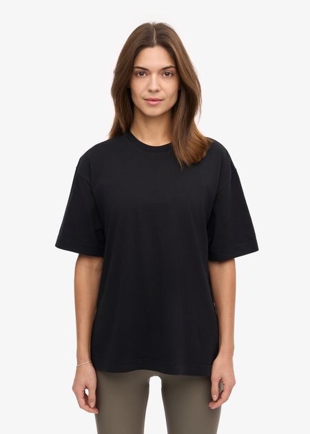 T-shirt manches courtes oversize en coton bio | noir "oversized t-shirt deep black"