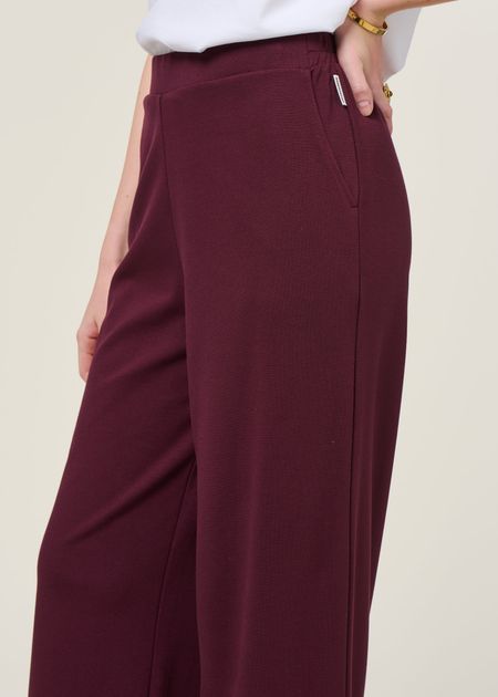 Pantalon en ecovero et matière recyclée | bordeaux "himaari - dark cranberry" - Armedangels