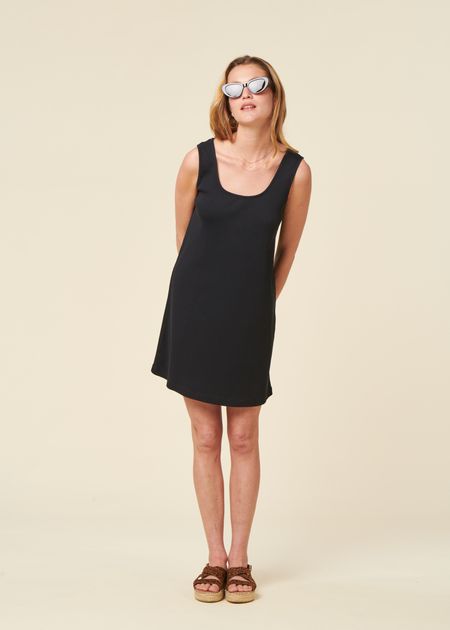La robe boxy en coton bio | noir
