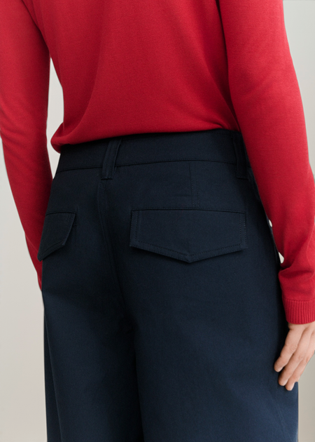Pantalon ballon en coton bio | marine "Navy marissa pants" - Thinking Mu