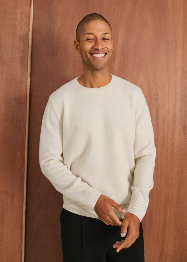 Pull en laine mérinos recyclée | écru, WeDressFair
