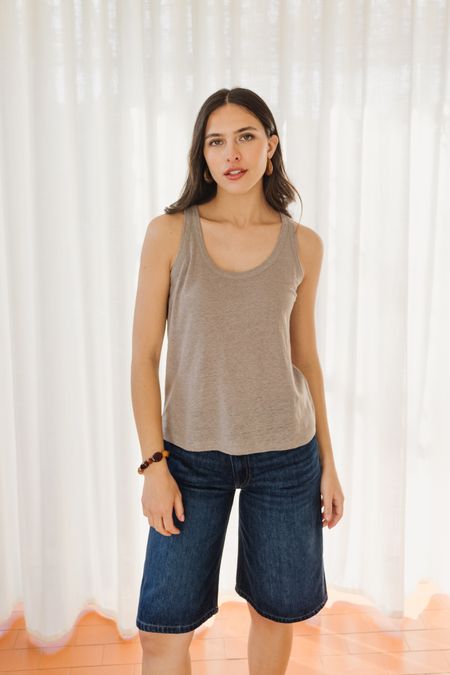 Débardeur en lin upcyclé | taupe - WeDressFair