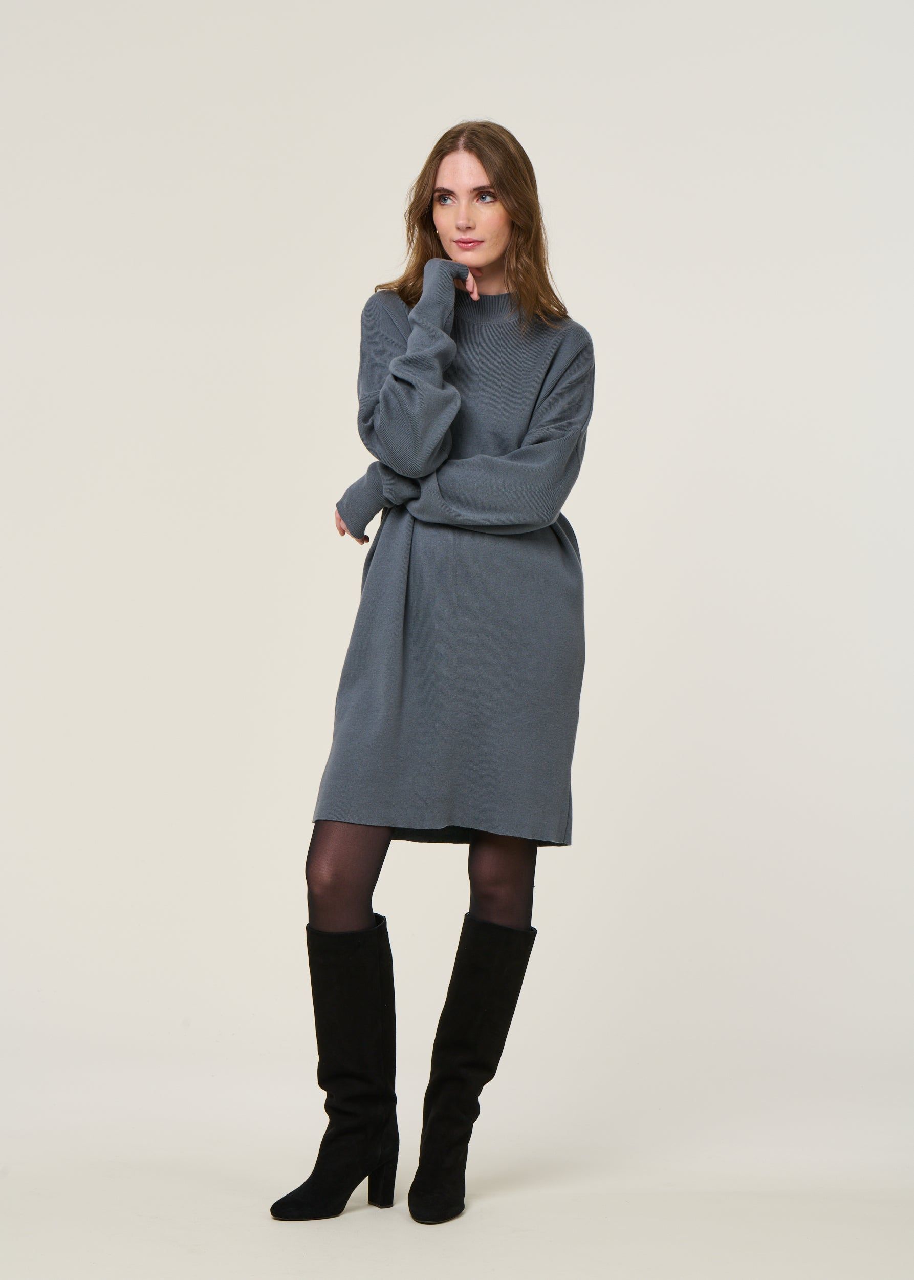 Strickkleid aus Bio-Baumwolle | Grau "nuna - turbulence", Jan'n June, Foto 3