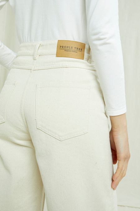Pantalon ample crème en coton bio - flora, People Tree, photo 3