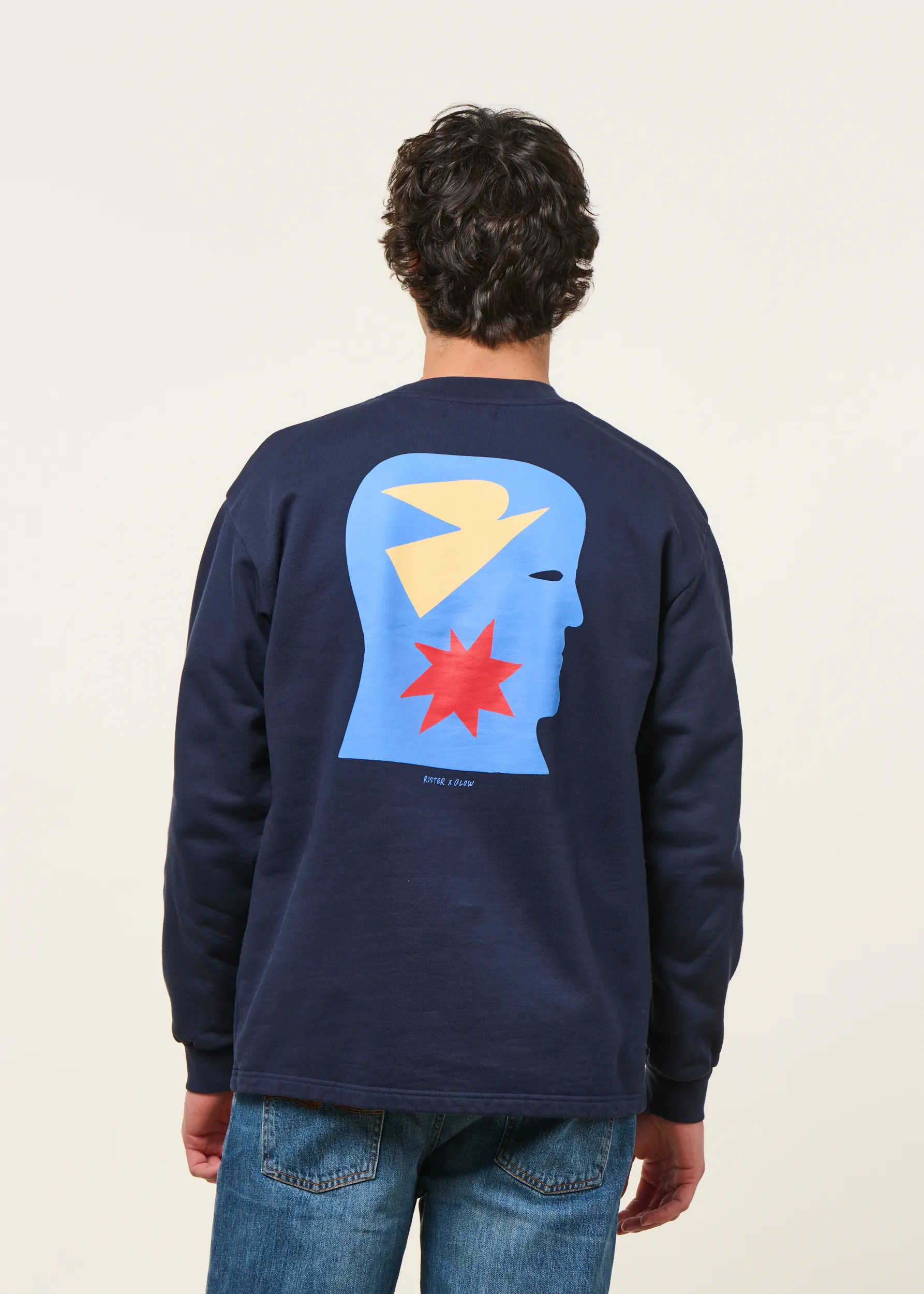 Sweat en coton bio | bleu "free mind bleu dusk", Olow, photo 4