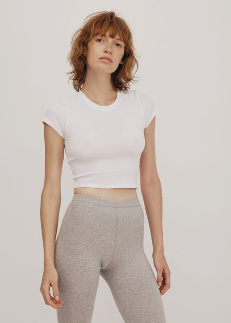 T-shirt court en coton bio | blanc "core baby tee white"