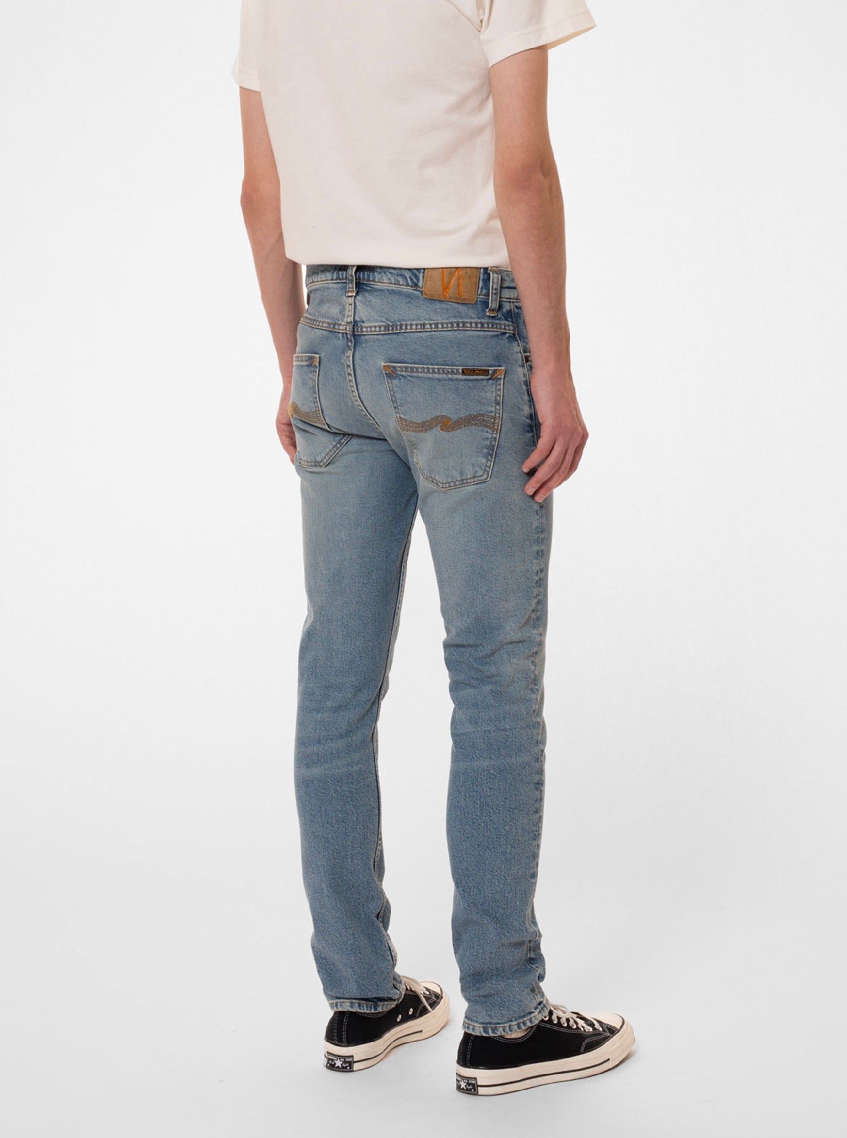 Slim-Jeans aus Bio-Baumwolle | Hellblau verwaschen "grim tim blue smoke", Nudie Jeans, Foto 2