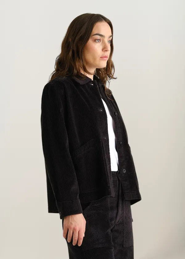 Veste velours en coton bio | noir "Jacket stiby corduroy black", Dedicated