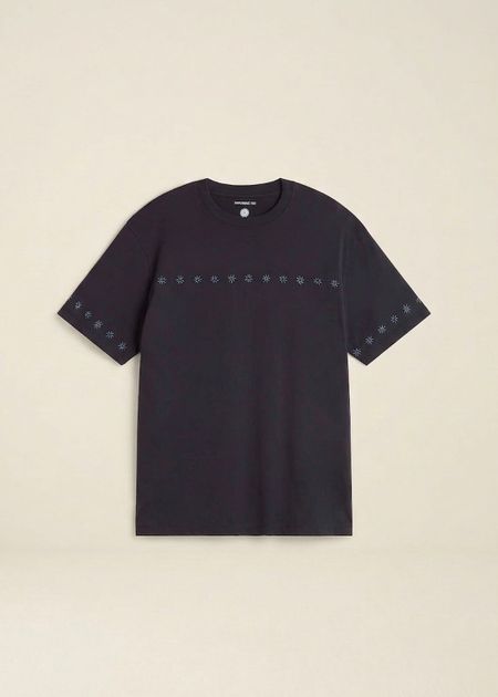 T-shirt brodé en coton bio | marine "soletes navy aaron tee" - Thinking Mu