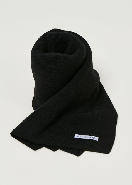 Écharpe en laine mérinos recyclée | noir