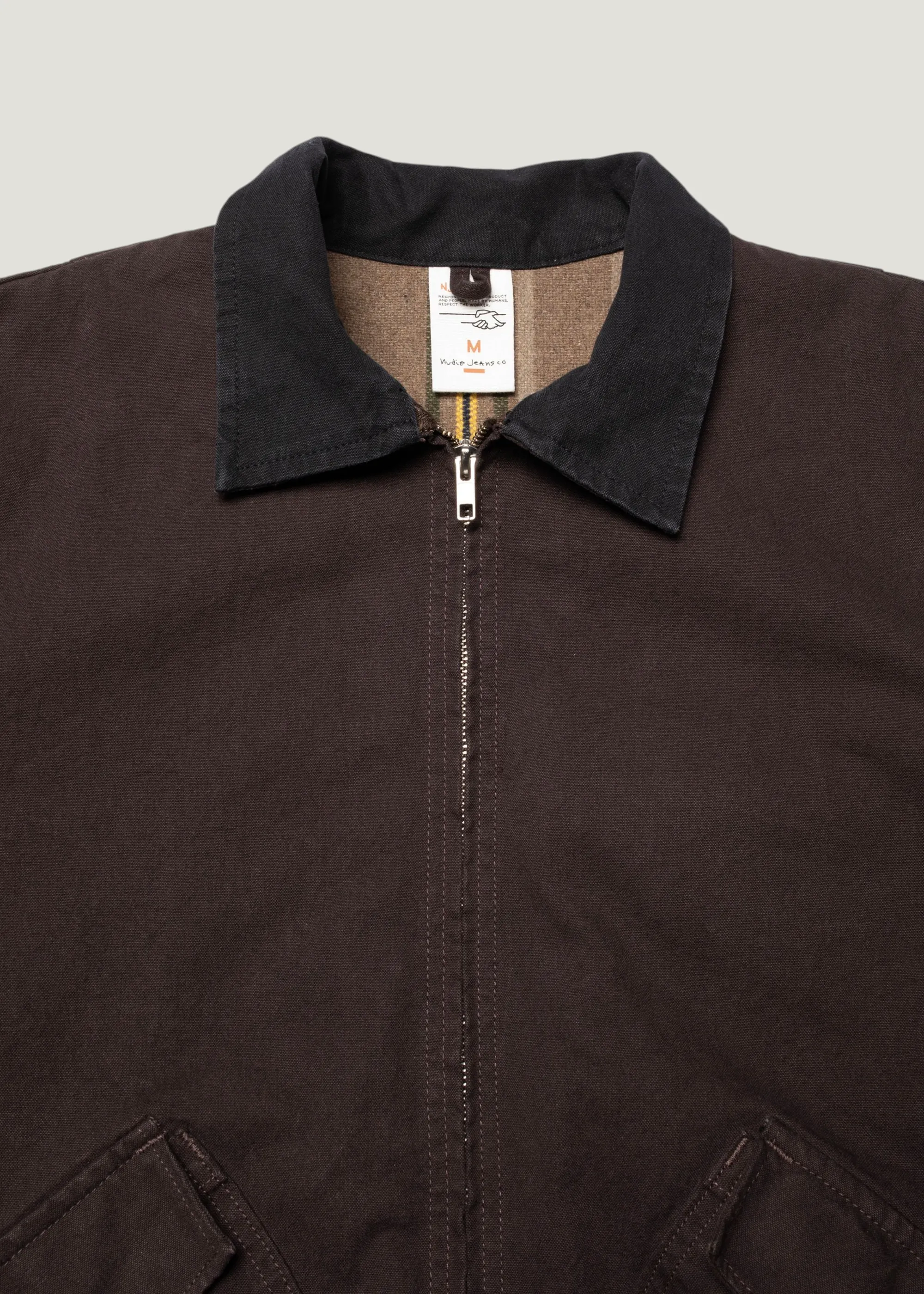 Veste zippée en coton bio | marron "Blake zip jacket duck canvas - dark-brown", Nudie Jeans, photo 4