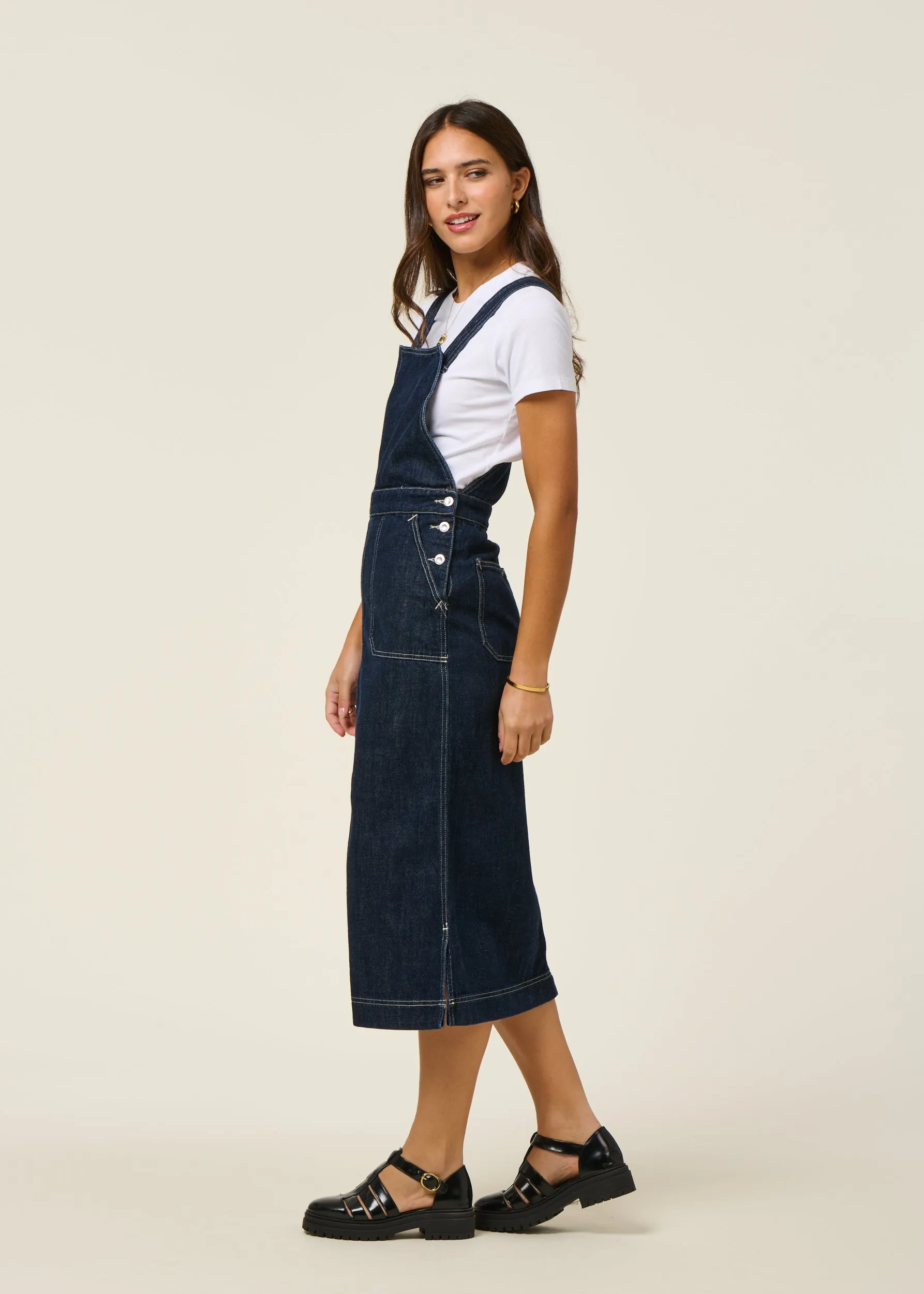 Robe denim en coton biologique | bleu "malwa workwear denim dress - dark blue", Nudie Jeans, photo 3