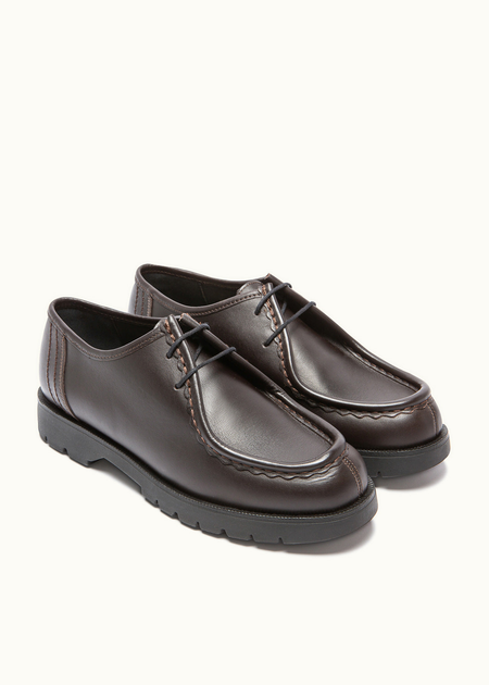 Derbies made in france en cuir certifié | marron "padror marron noir" - Kleman