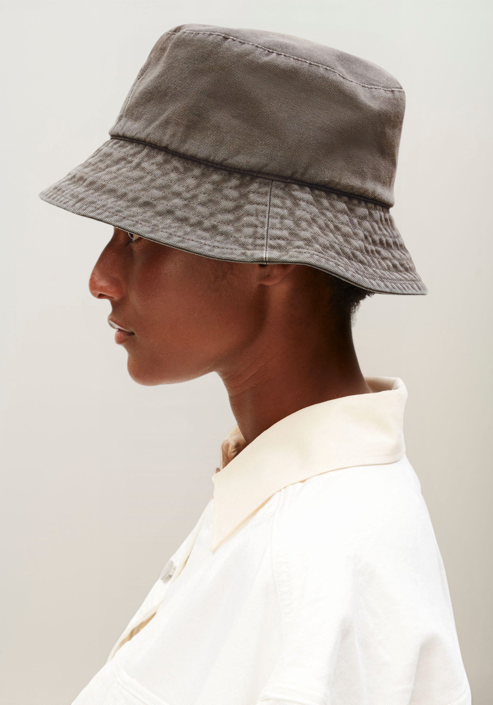 Bob en coton bio | gris "Bucket hat - granit washed", Armedangels, photo 2