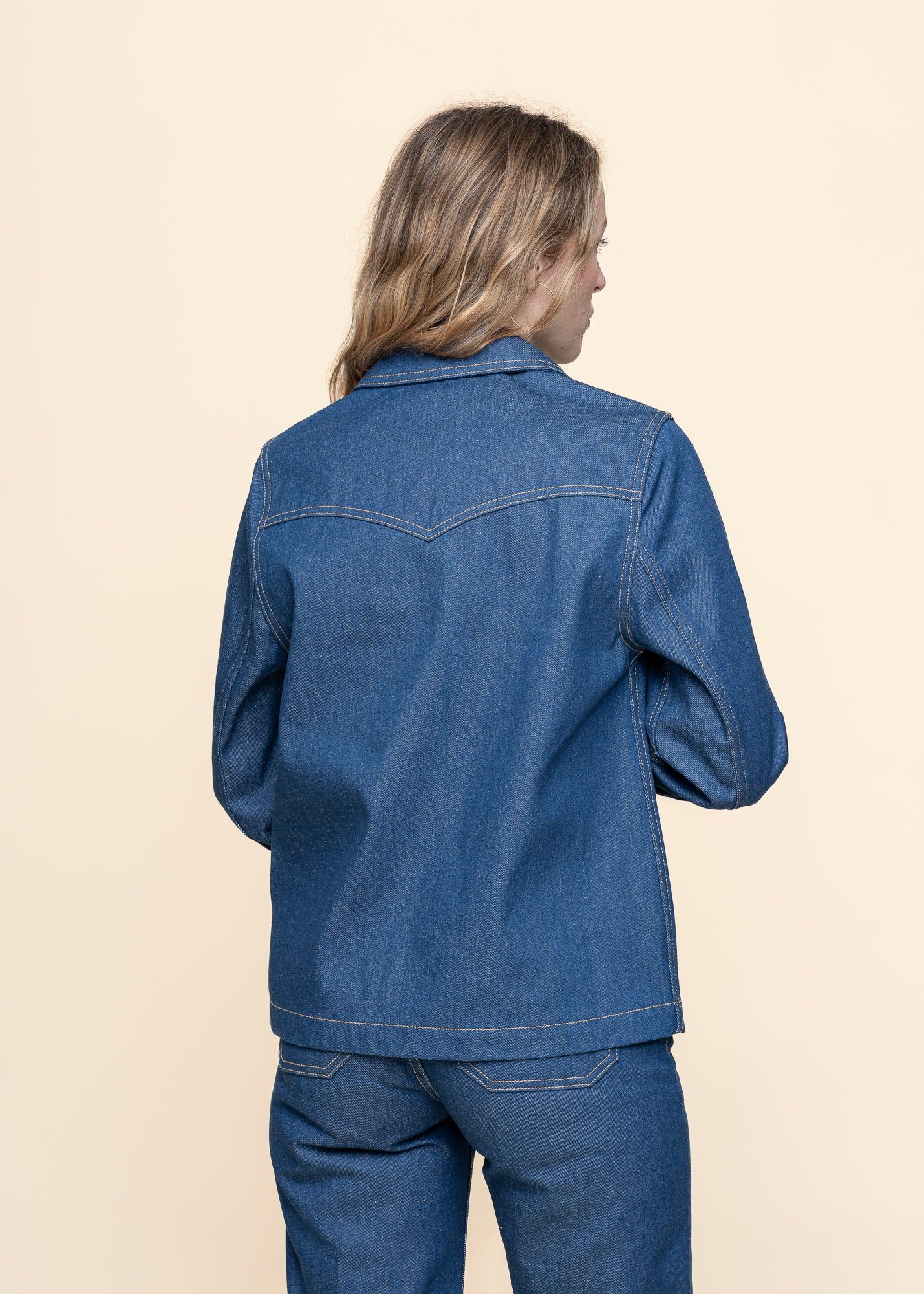 Veste en jean brut en coton bio - kelly western jacket 70's blue denim, Nudie Jeans, photo 3