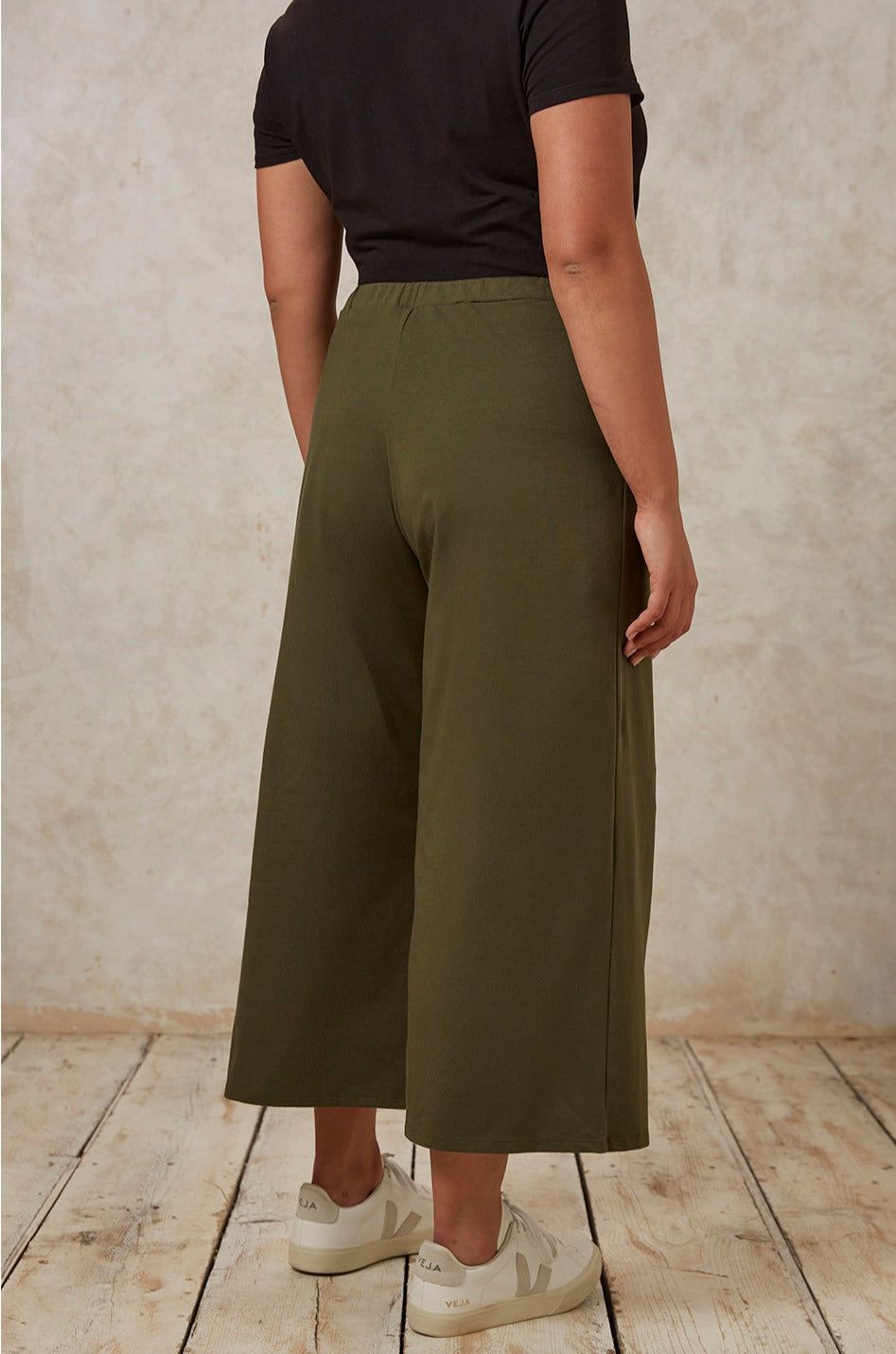 Pantalon large 3/4 khaki en coton bio - chandre, People Tree, photo 2
