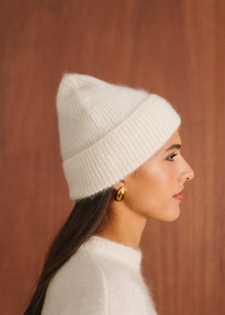 Bonnet en mohair certifié | écru "nina", Bonjour Demain, photo 3