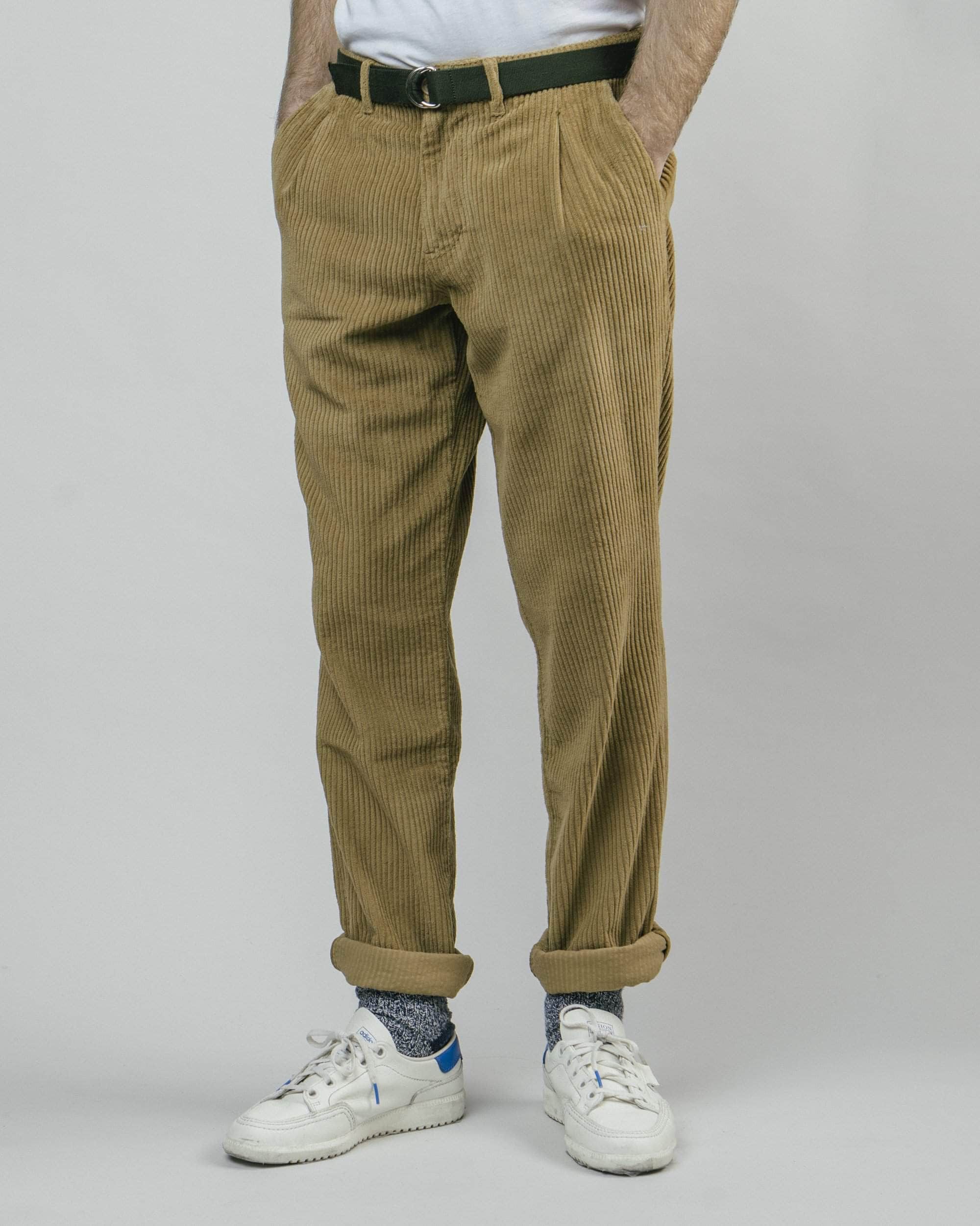 Pantalon droit camel en velours de coton bio, Brava Fabrics, photo 1
