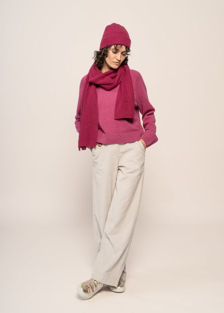 Pantalon ample velours en coton bio | beige "posey wide high-rise irregular corduroy pant light feather gray"