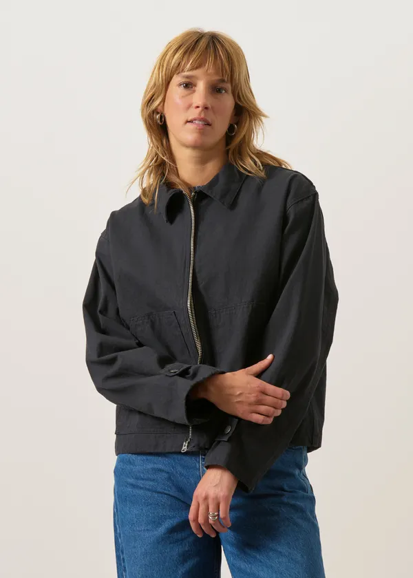 Veste en coton biologique épais | noir "Lana jacket duck canvas", Nudie Jeans