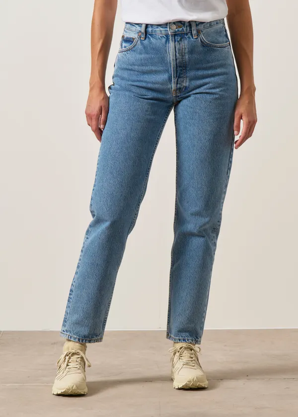 Jean mom en coton bio | bleu "breezy britt casual blue", Nudie Jeans