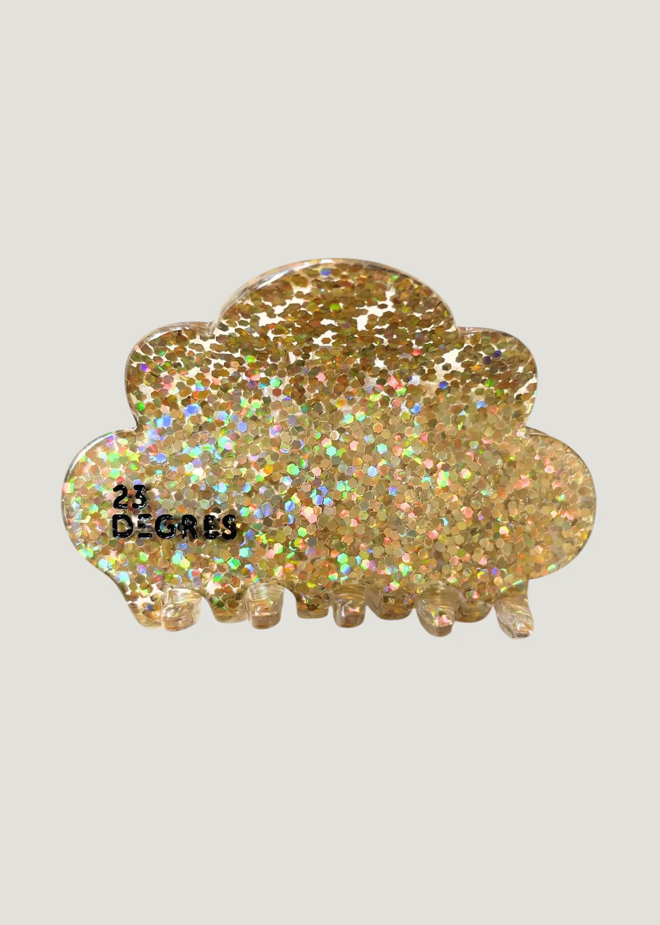 Pince à cheveux en acétate | doré "Pince nuage - paillettes gold", 23 Degres, photo 1