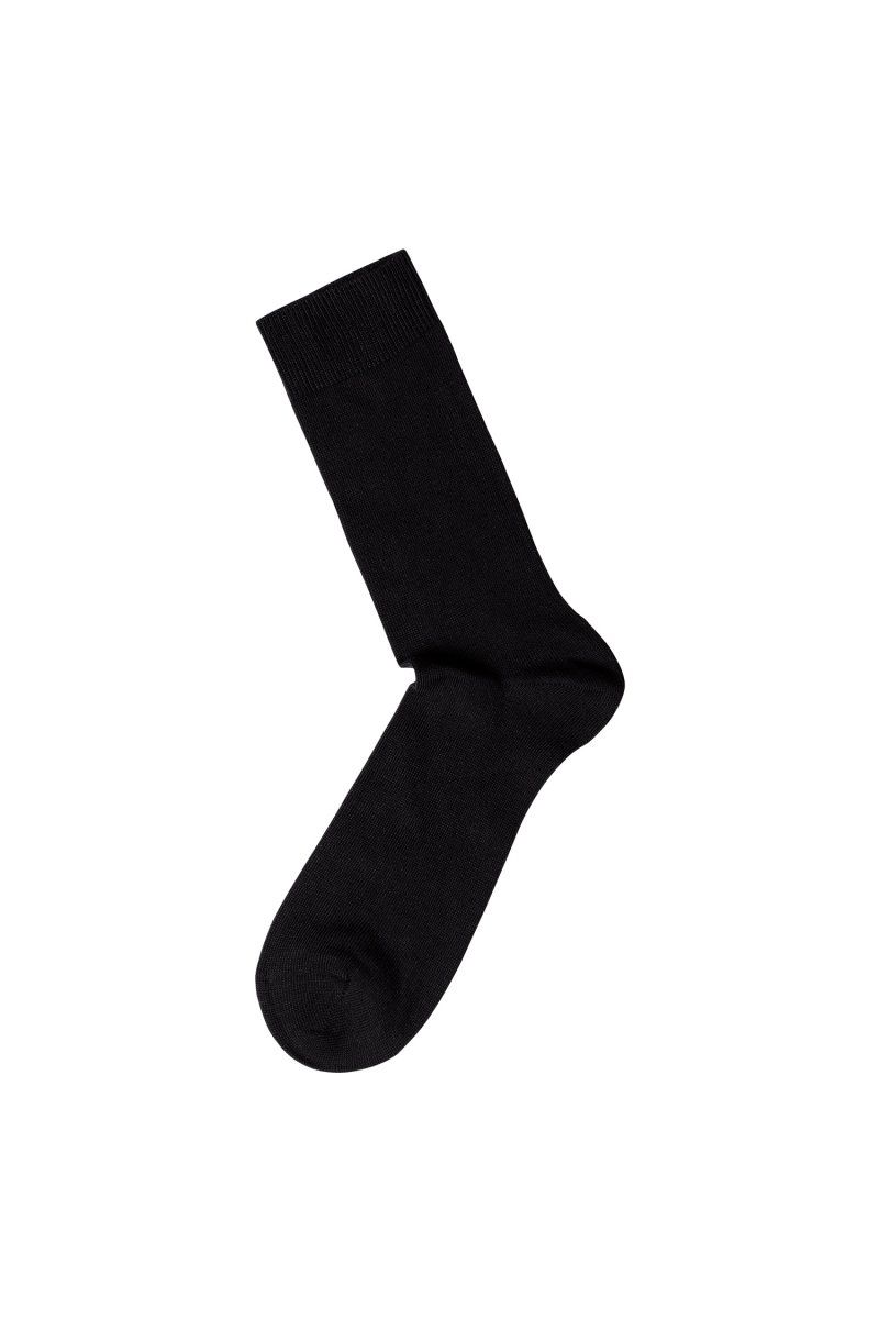 Chaussettes hautes noires coton biologique, People Tree, photo 2