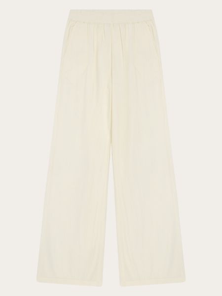 Pantalon large seersucker en coton bio | blanc "posey seersucker pant egret"