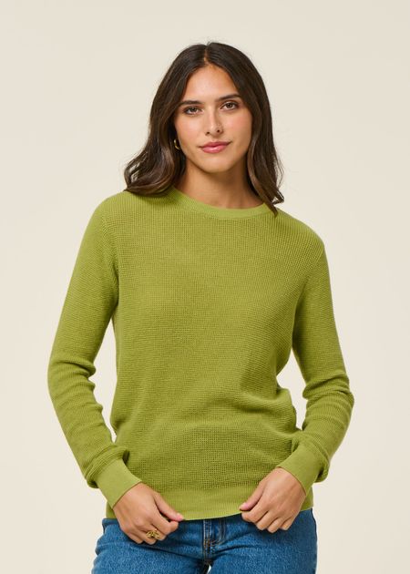 Pull en coton bio | vert "iradi - green" - SKFK