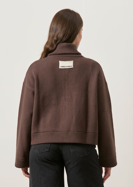 Jacke aus Baumwolle und Bio-Wolle | Braun "cotton-wool knit jacket - claystone", Armedangels, Foto 4
