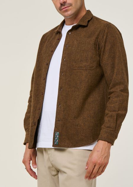 Flanellhemd aus Bio-Baumwolle | Braun "heart flannel overshirt brown", Brava Fabrics, Foto 2