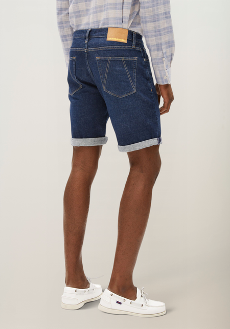 Short denim ajusté en coton bio et chanvre | brut "Naailo denim short - titania" - Armedangels