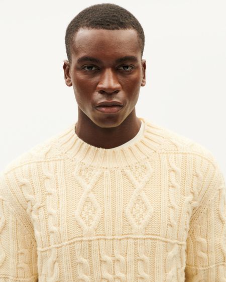 Pullover aus zertifizierter Merinowolle | Beige "ecru rasta knitted sweater - ecru", Thinking Mu, Foto 2