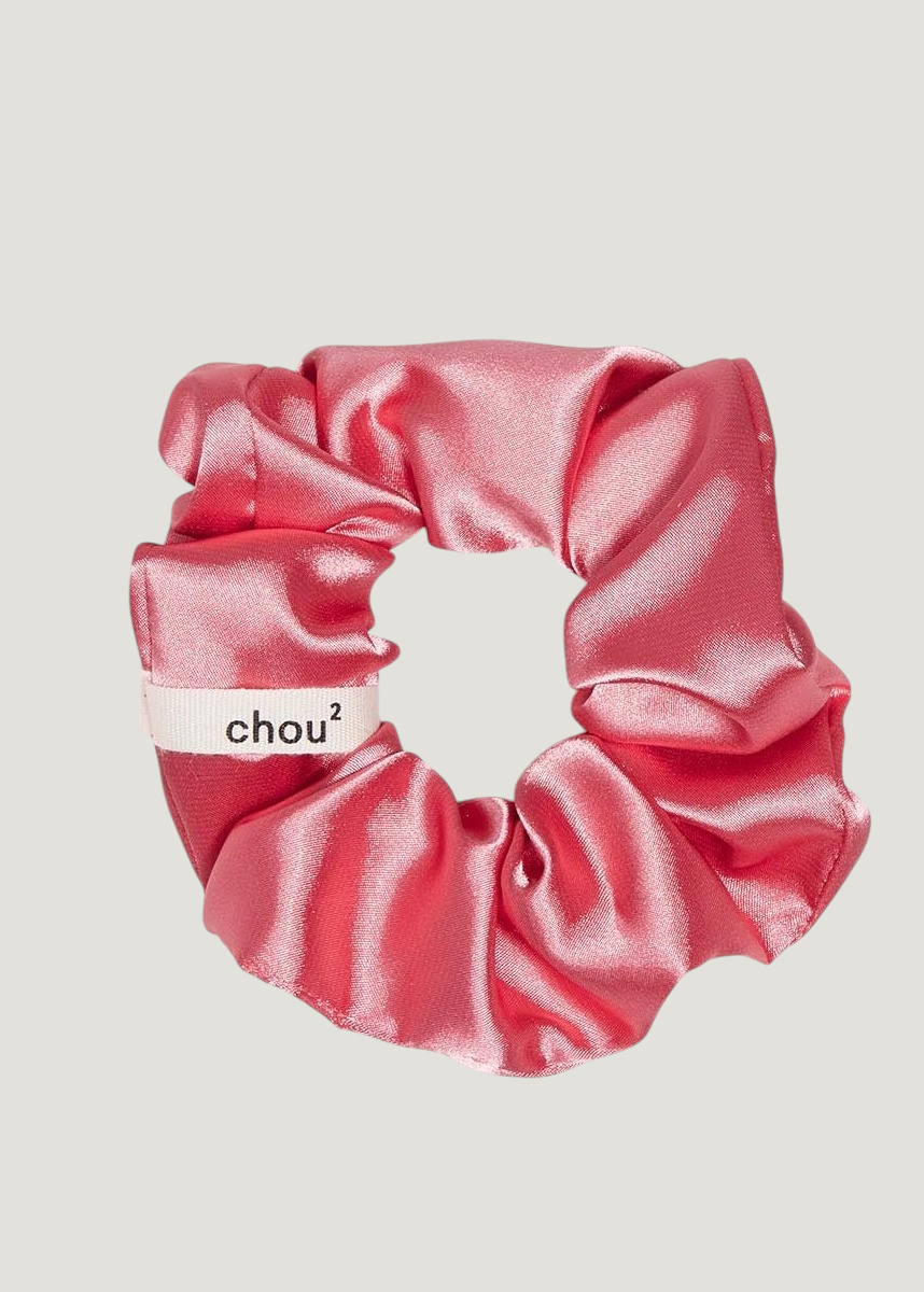 Chouchou en matière upcyclée | satin corail - orange, Chou², photo 1