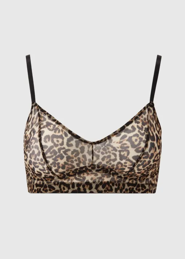 Soutien-gorge en matières recyclées | multicolore "mesh balconette - leopard", Understatement