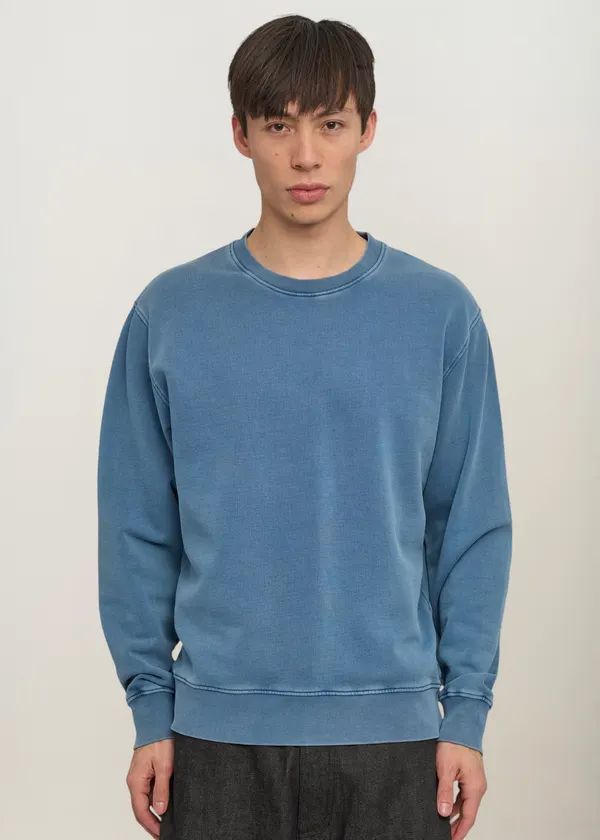 Sweat en coton bio | bleu "faded indigo", Colorful Standard
