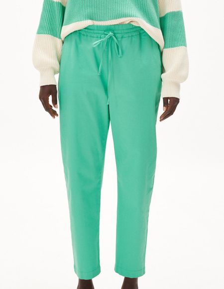 Pantalon carotte vert citron en coton bio - danyaa bright lime