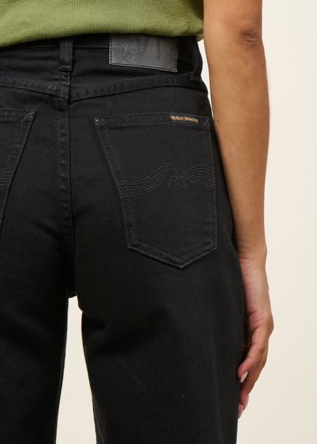 Jean large en coton biologique | noir "clean eileen smooth black"" - Nudie Jeans