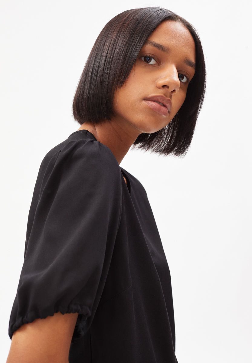 Blouse noire en viscose ecovero - coranaa, Armedangels, photo 4