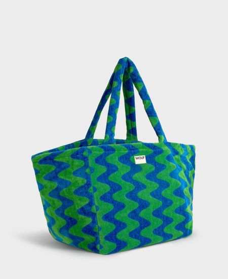 Sac cabas | bleu et vert "Goa large tote bag - multicolor" - Wouf