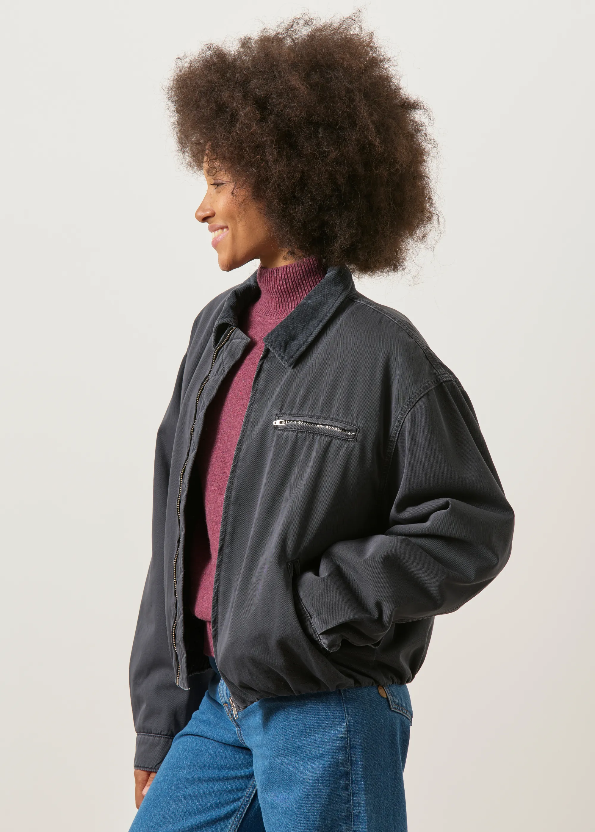 Veste en coton bio | gris foncé "Padded cotton iconic å jacket | dark steel", Armedangels, photo 5
