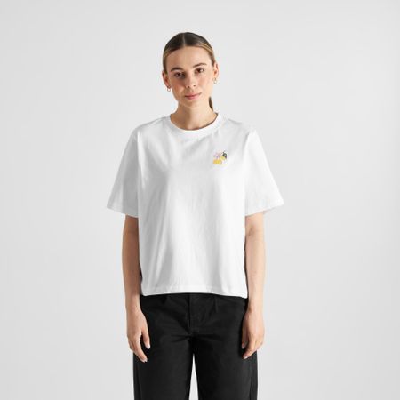 T-shirt en coton bio | blanc "vadstena lemon branch white"