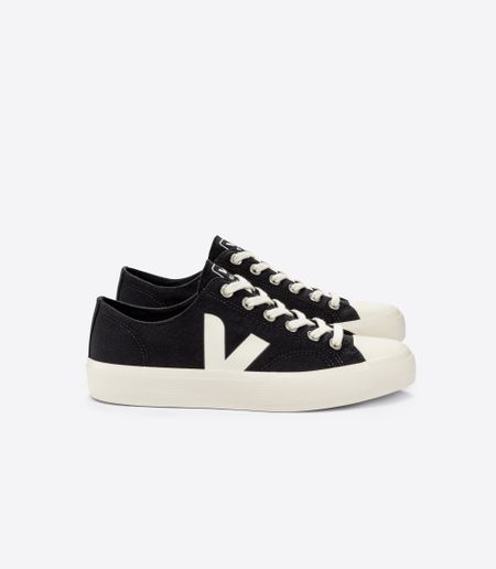 Baskets basses en coton bio | noir "wata ii low canvas black pierre" - Veja
