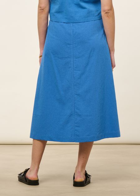 Langer Rock aus Bio-Baumwolle und recycelten Materialien | Blau "checks midi skirt blue", Brava Fabrics, Foto 4