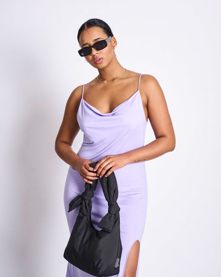 Robe midi à bretelles en tencel | lilas "midi dress helen lavender"