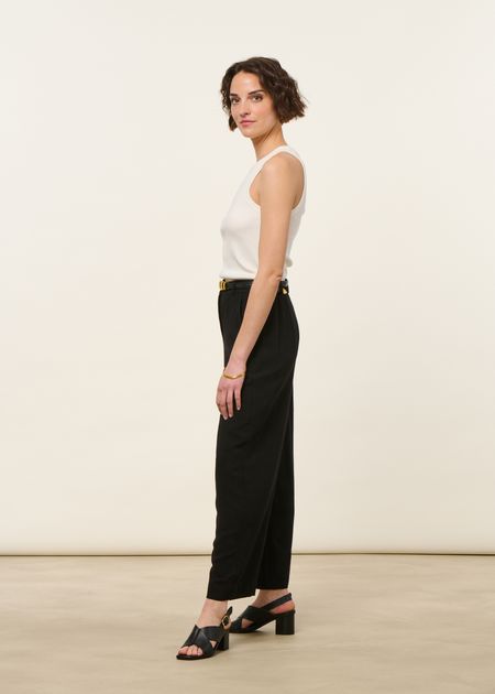 Pantalon ample en ecovero et lin | noir "caarunus lino - black", Armedangels, photo 6